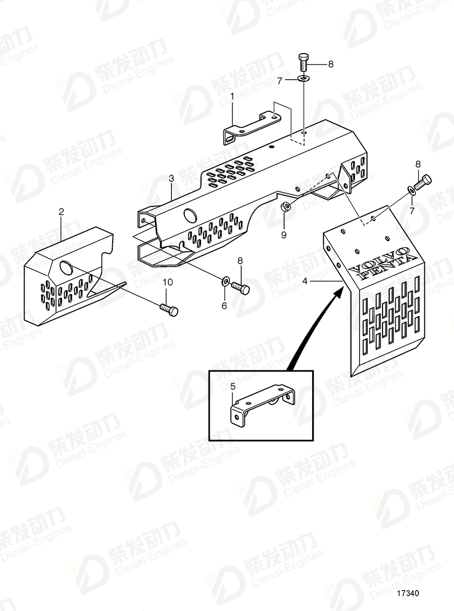 volvo penta Heat shield 3827217 Drawing volvo penta Heat shield 3827217 Drawing